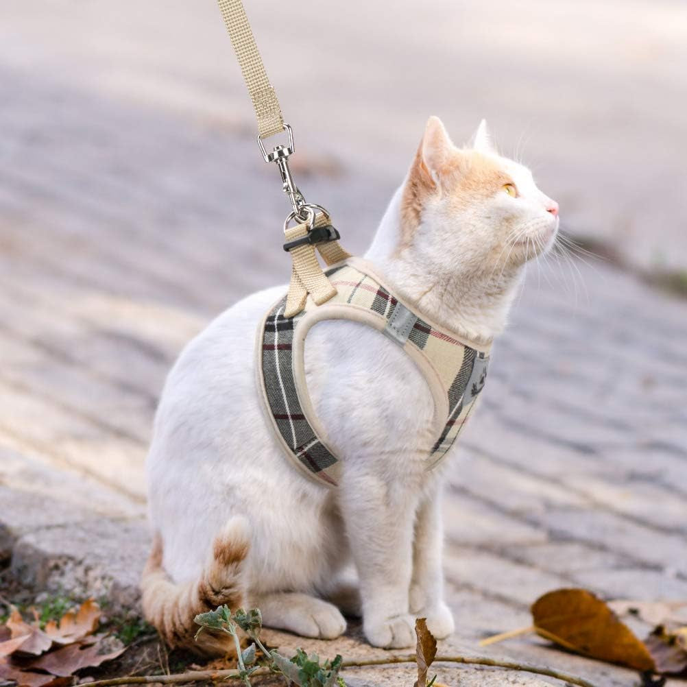 Soft Mesh Cat Harness and Leash Set, Escape Proof Vest Harnesses for Outdoor Walking
